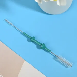 Medical device cleaning brushes with double-ended nylon bristles and color-coded plastic handles, designed for effective cleaning of medical instruments, tubes, and narrow channels for professional and OEM use.