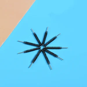 Cosmetic mascara brush heads with spiral bristles and twisted metal wire, suitable for eyelash mascara application, OEM manufacturing, bulk supply, and private label solutions for B2B beauty brands.