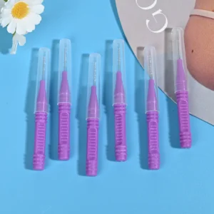 Purple Interdental Brushes Effective Plaque Removal