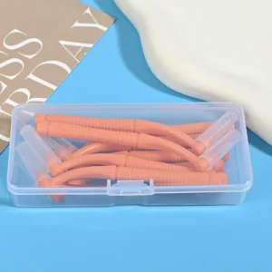 L-Type Interdental Brush Set | Portable Orange Brushes in Travel Case for Deep Teeth Cleaning
