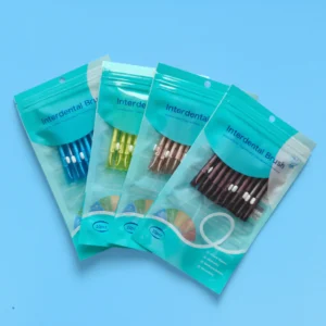 10pcs zipper bag packed retractable transparent interdental brushes, four color packaging set