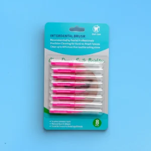 I-Type interdental brushes 8-piece pink blister pack for private label oral care