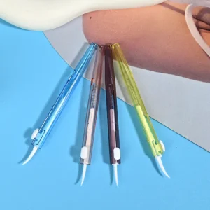 Multi-color retractable transparent interdental brushes, push-pull teeth gap cleaning brushes for orthodontic oral care