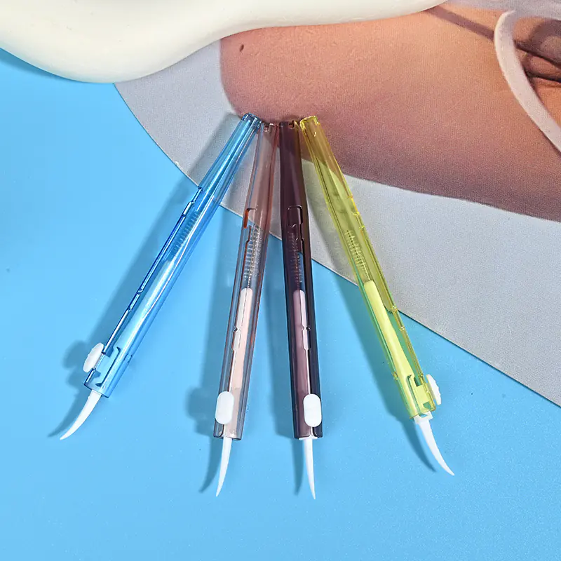 Multi-color retractable transparent interdental brushes, push-pull teeth gap cleaning brushes for orthodontic oral care