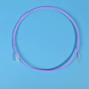 Purple double-ended disposable endoscope cleaning brush, 1.8mm catheter diameter, 230cm length, 7mm bristle diameter, rounded protective fluorescent tip for endoscope lumen and valve deep cleaning